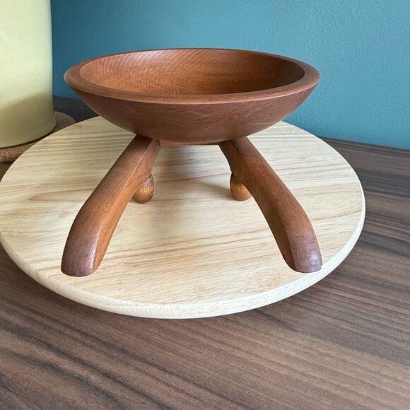 Vintage Wooden Wheelbarrow Fruit/Nut Bowl Table Centerpiece MCM Cabin Core - Picture 9 of 10
